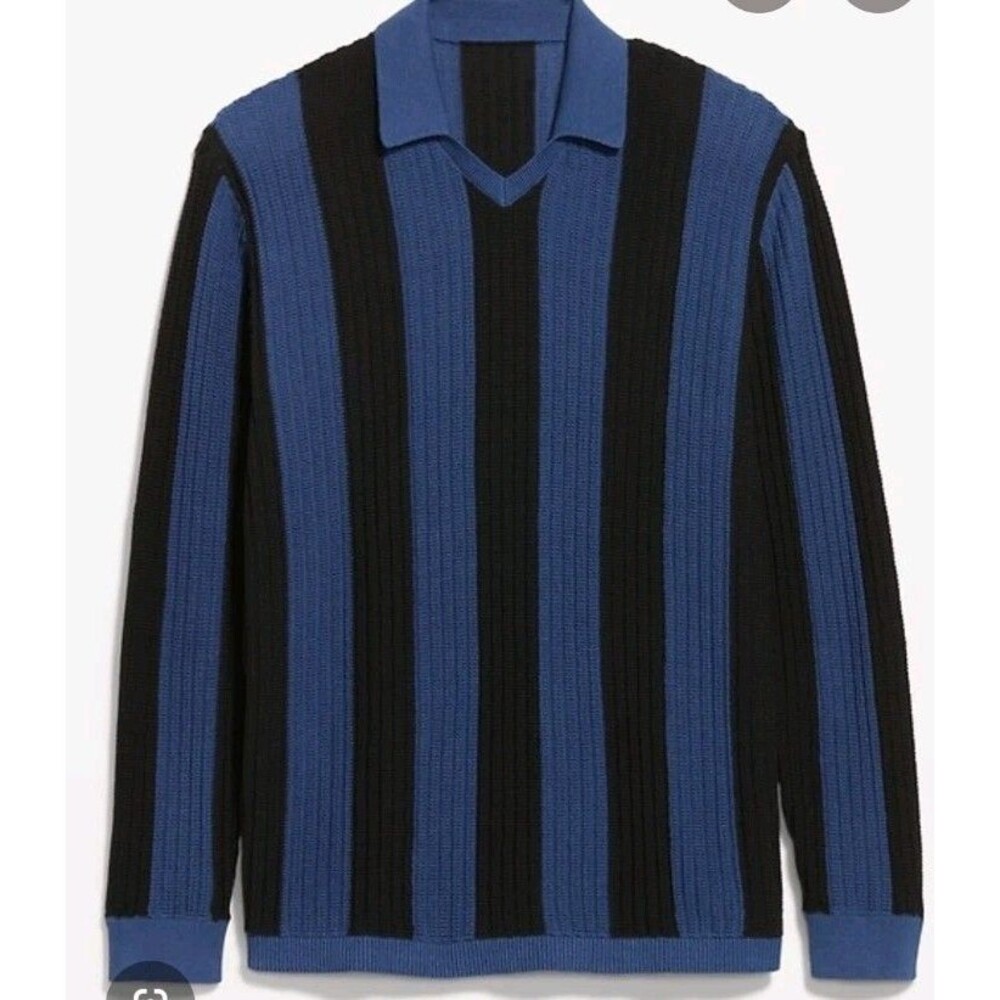 NWT Men's Old Navy Rugby Stripe Sweater Size L Blue